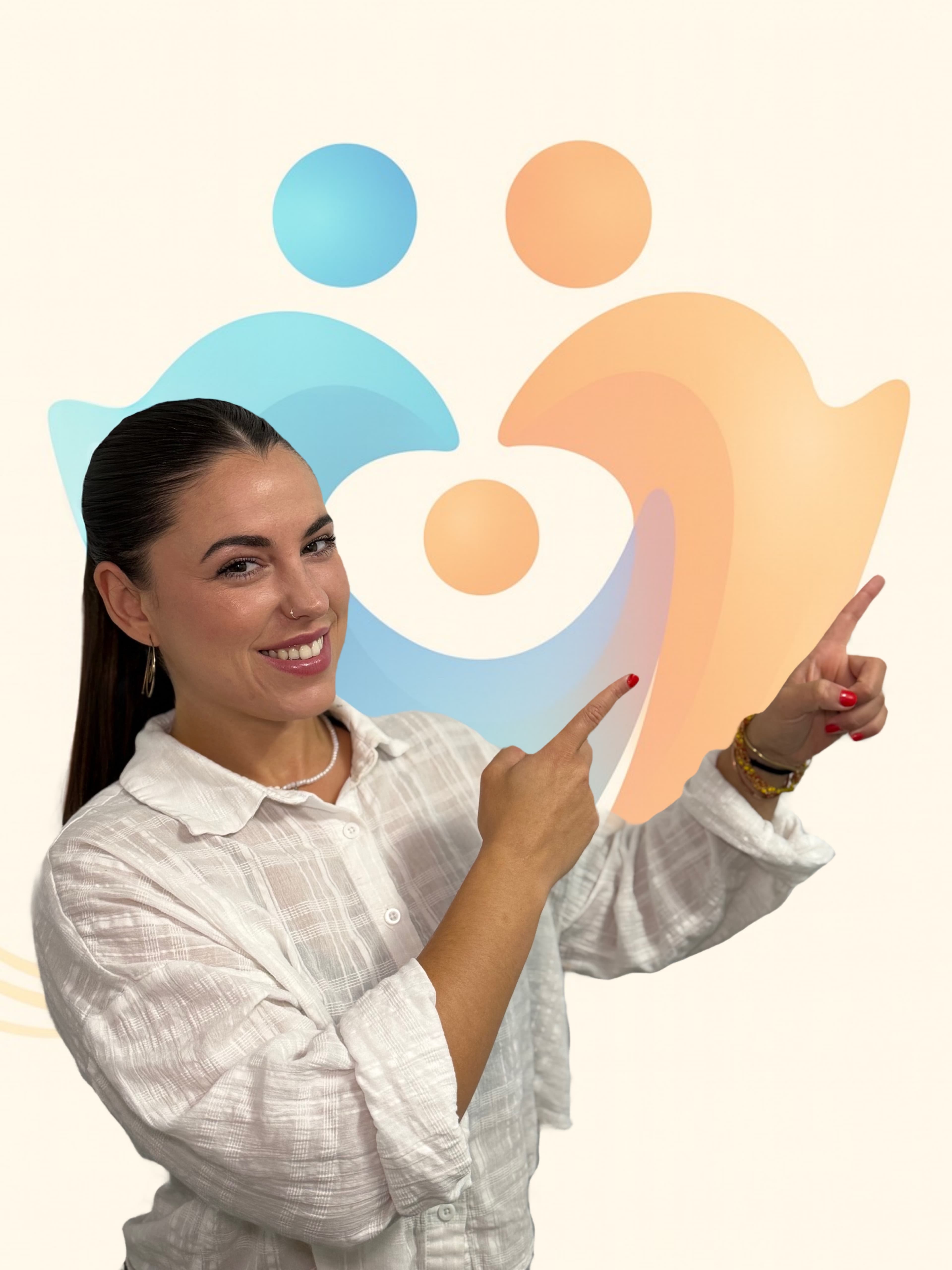 Oh! Pair team member pointing to the contact form