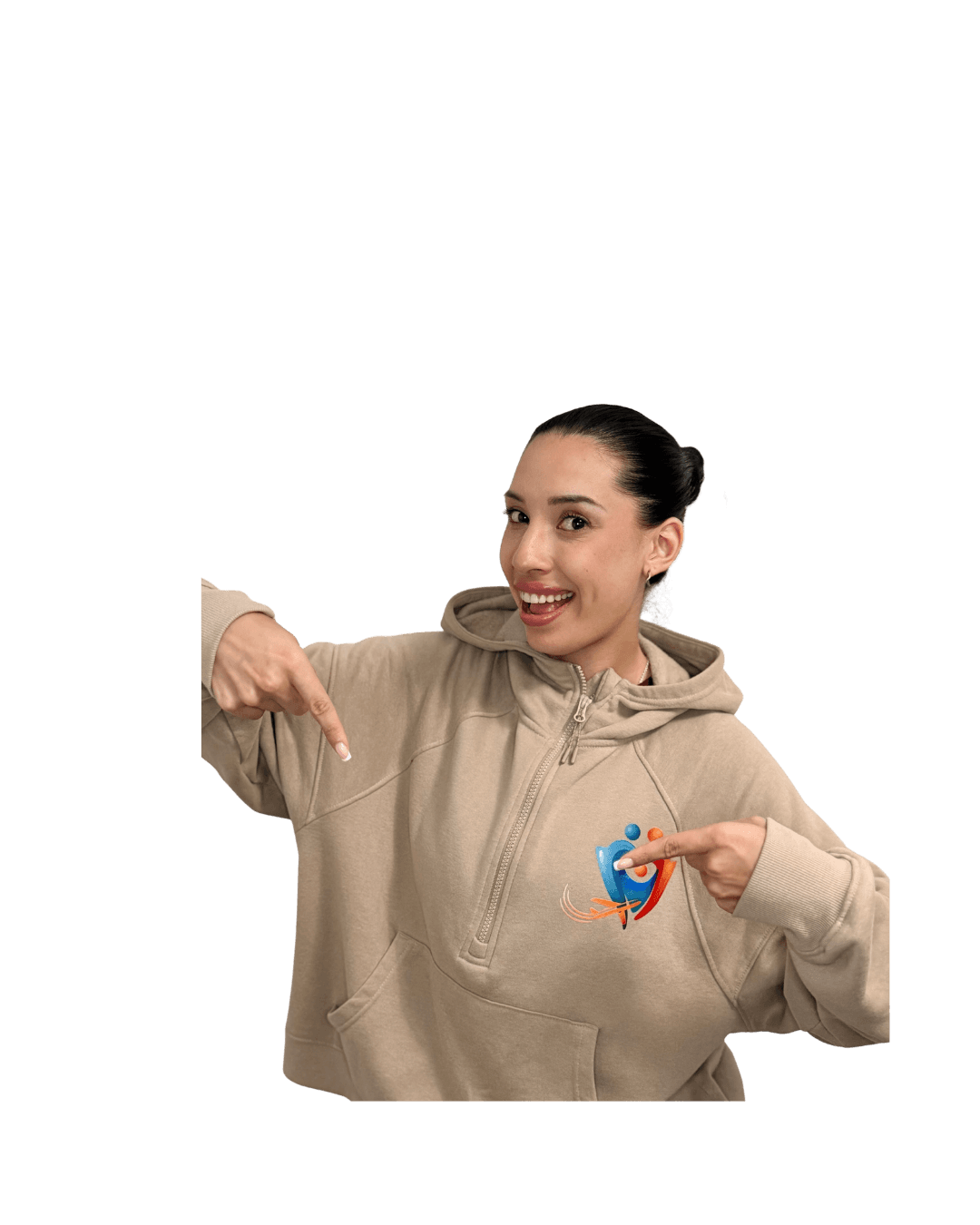 Oh! Pair team member pointing to the host family plan